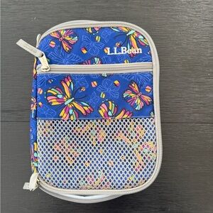 L.L. Bean Kids' Colorful Butterfly Lunch Bag - Blue and White